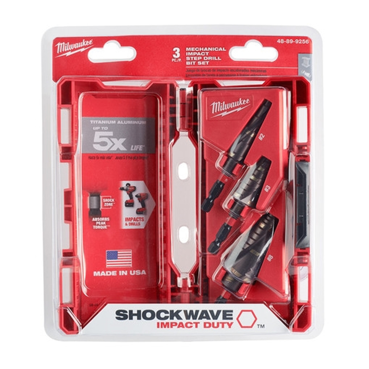 Milwaukee SHOCKWAVE Impact Duty Step Bit Mechanical Set (48-89-9265 ...
