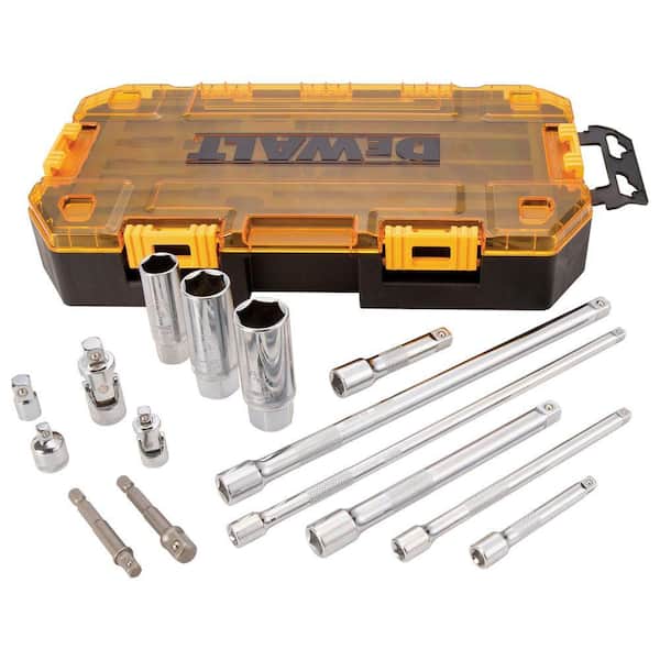 DeWalt 1/4 in & 3/8 in Drive Tool Accessory Set (15 pc) (DWMT73807 ...
