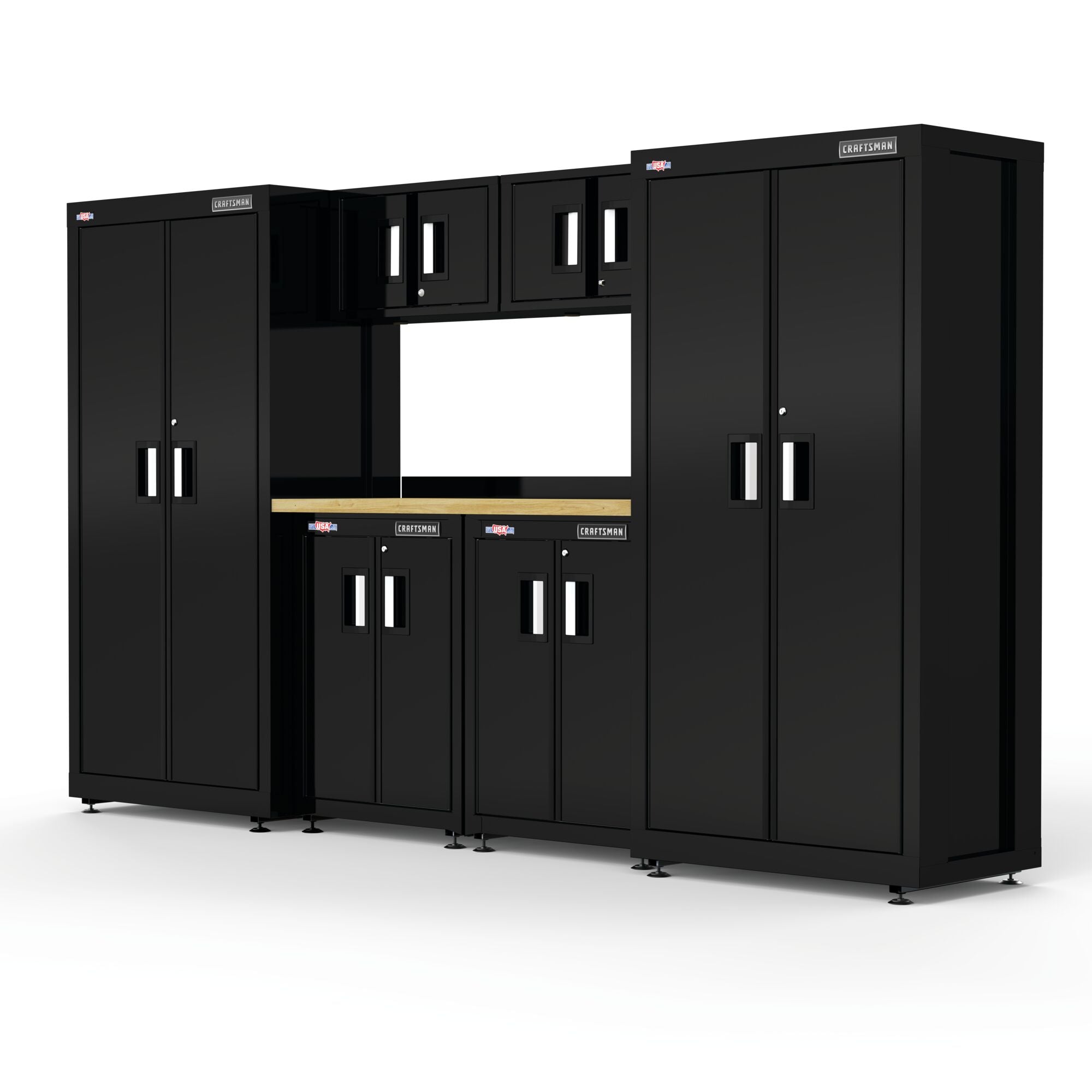 Craftsman 126 in-Wide Welded Metal Storage Suite With Cabinet Storage ...