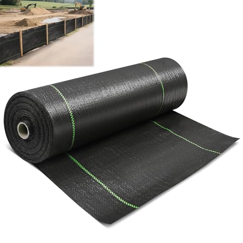FULEIYA Black Silt Fence Fabric - 500ft X 3ft (2.5oz Thick) Erosion ...