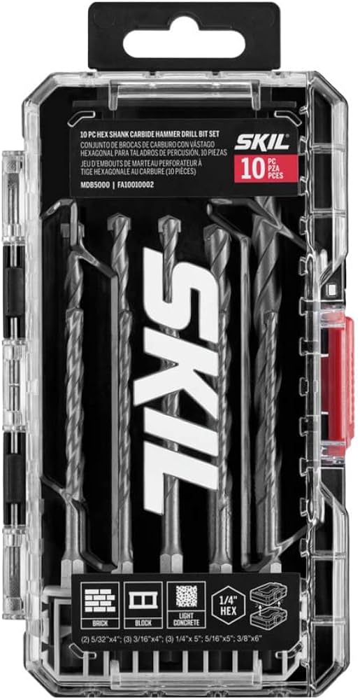 Skil 10-Piece Hex Shank Carbide Hammer Drill Bit Set (MDB5000) - Toolstash