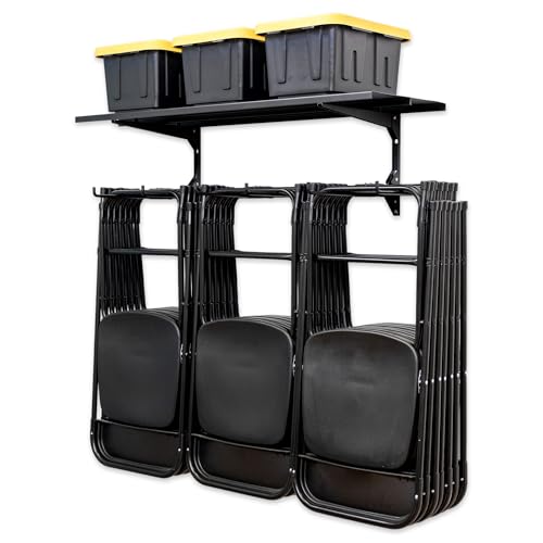StoreYourBoard Chair Storage Rack with Storage Shelf – Folding Chair ...