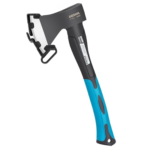 DESHIL Chopping Axe, 15”Outdoor Hatchet Forged Carbon Steel Heat ...