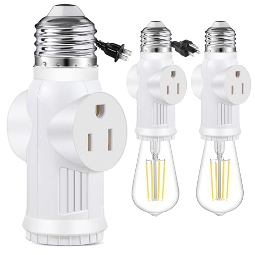 SerBion Light Socket Outlet Adapter, 3 Prong Light Socket Adapter ...
