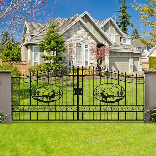 CHERY INDUSTRIAL.COM Outdoor Dual Swing Gate Driveway Security Gates ...