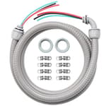 Power Whip Assembly Kit -1/2" x 10ft Non-Metallic Liquid Tight with 10 Gauge Wire Electrical AC Whip Kit Flexible Electrical Conduit & straight/90°Fittings