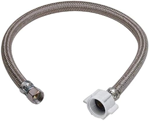 16“ Toilet Water Supply Line Connector, Braided Stainless Steel - 3/8“ Female Compression Thread x 7/8” Female Ballcock Thread 16-Inch Toilet Water Connectors Hose