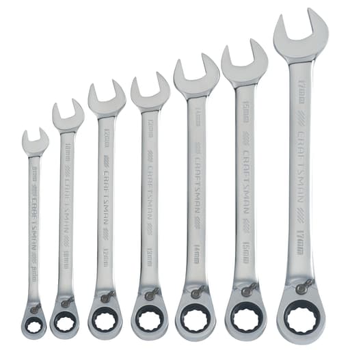 Metric Reversible Ratcheting Wrench Set (7 pc)