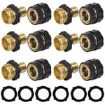 Garden Hose Quick Connector, 3/4 Inch Male and Female Garden Hose Fitting Quick Connector, 6 Set