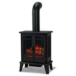 Foster 25" Stove Electric Fireplace for Living Room or Bedroom, Realistic Log and Flame Effect, Freestanding Fireplace with Adjustable Thermostat, Auto Shut-Off