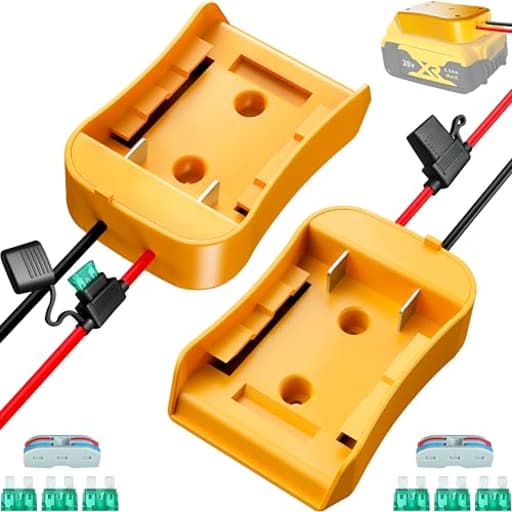 2-Pack for Dewalt 20V Battery Adapter for Power Wheels: Power Tool Drill Battery Adapter Converter for Power Wheels RC Car Battery Connector Upgrade Accessories Conversion Kit with 30A Fuse 12AWG Wire