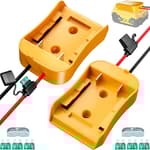 2-Pack for Dewalt 20V Battery Adapter for Power Wheels: Power Tool Drill Battery Adapter Converter for Power Wheels RC Car Battery Connector Upgrade Accessories Conversion Kit with 30A Fuse 12AWG Wire