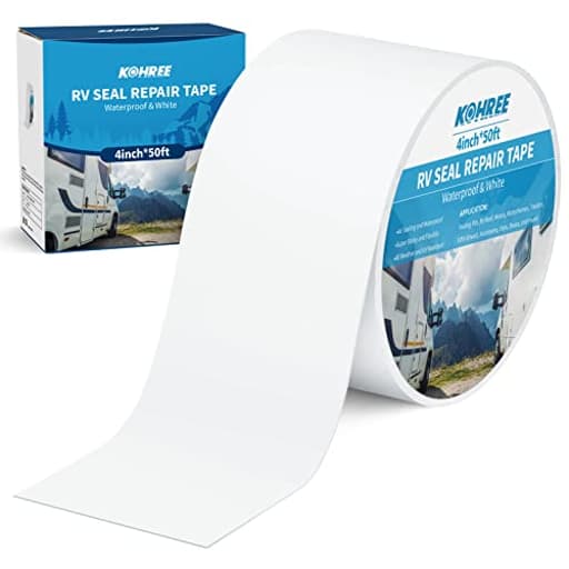 RV Sealant Tape, 4 Inch x 50 Foot RV Roof Tape White Waterproof Seal Tape UV & Weatherproof Sealant Roofing Tape for RV Repair, Window, Boat Sealing, Truck Stop Camper Roof Leaks