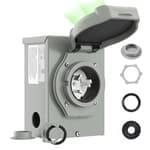 Pre-Drilling 50 Amp Generator Inlet Box RVMATE, NEMA SS2-50P Power Inlet Box, 125/250V, 6250/12500W 50a Power Inlet Box, ETL Listed, Waterproof for Outdoor Use