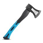 Splitting Axe, 14” Camping Outdoor Hatchet for Wood Splitting and Kindling, Forged Carbon Steel Heat Treated Hand Maul Tool, Fiberglass Shock Reduction Handle, Blue