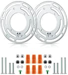 2 Pack Universal Light Fixture Mounting Bracket, 4 Inches Diameter Steel Crossbar Plate with Ground Screw for Mount Wall Light, Close to Ceiling Light, Chandelier Silver