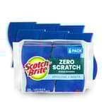 Zero Scratch Scrub Sponge, 6 Kitchen Sponges for Cleaning Around the Home, Bathroom & More, Scratch-free Dish Scrubber, Multi-surface Safe, Best for Nonstick Pots and Pans