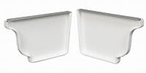5" Inch White K-Style Aluminum Rain Gutter End Caps