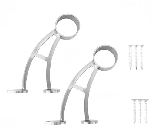 Stainless Steel 304 Bar & Floor Mount Combination Foot Rail Bracket ,Fits 50.8mm/2inch OD Bar Foot Rail Tubing Furniture Hardware with Screws