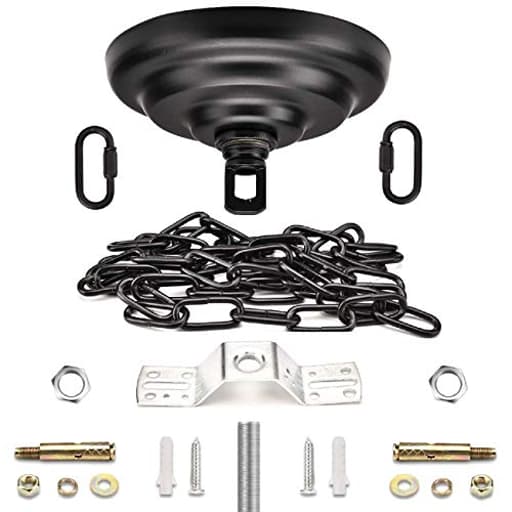 ROJOSER Heavy Duty Canopy Kit and 3.2 feet Pendant Light Fixture Chain for Chandelier or Swag Light Fixtures,Vintage Black