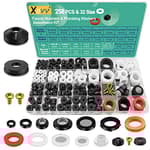 32 Size 258 Pcs Faucet and Plumbing Rubber Washers Assortment Kit for Assorted Garden Hose Valve Spigot Adapter Splitter Outdoor Faucet Bibb Shower Hose Gasket Repair