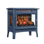Freestanding Electric Fireplace Stove Heater with 3D Flame Effect for 1,000 Sq. Ft. Room, Navy