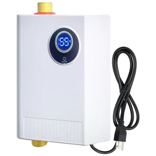 110V Tankless Water Heater Electric, 3000W Compact Water Heater Under Sink, Conveniently Convertible Between Fahrenheit and Celsius