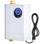 110V Tankless Water Heater Electric, 3000W Compact Water Heater Under Sink, Conveniently Convertible Between Fahrenheit and Celsius
