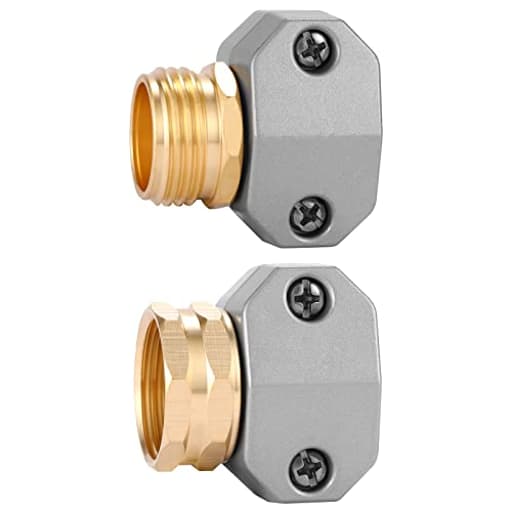 Zinc and Aluminum Male and Female Coupling, Fits All 5/8-Inch and 3/4-Inch Garden Hose Repair Fitting, 2 Pack