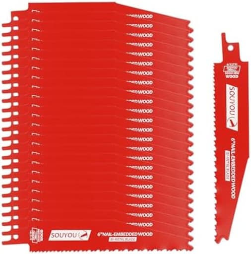 6" 6 TPI Taper Back Bi-Metal Reciprocating Blade for General Purpose Wood Cutting (2 pack)