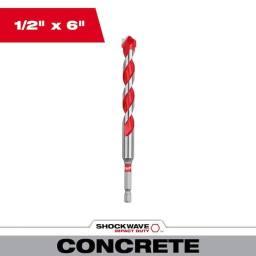 1/2" x 4" x 6" SHOCKWAVE Impact Duty Carbide Hammer Drill Bit
