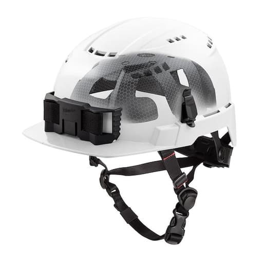 White Front Brim Vented Safety Helmet