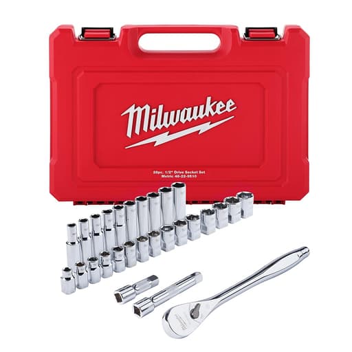 1/2 in. Drive 28pc Ratchet & Socket Set Metric
