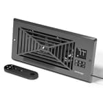 Register Booster Fan, Fits 4” x 10” Register Holes, Enhances HVAC Airflow, 4-way Vent Grille, 10-speed Fan, Intelligent LCD Controller, Thermal Probe, Thermostat Control, Remote Control, Grey