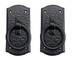 "Zuriel Antique Heavy Duty Cast Iron Front Entry Sturdy Stylish Ring Door Knockers (2, Matte Black) for Vintage Wooden Barn Shed Doors, Gates, Fences, Furniture and Farmhouse