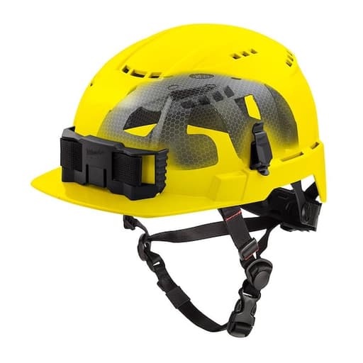 Yellow Front Brim Vented Safety Helmet