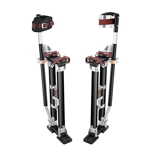 Drywall Stilts, 24''-40'' Adjustable Aluminum Tool Stilts with Protective Knee Pads, Durable and Non-Slip Work Stilts for Sheetrock Painting, Walking, Taping, Black