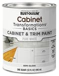 Rust-Oleum 372007 Transformations Basics Cabinet & Trim Paint, Quart, Pure White, 32 Fl Oz