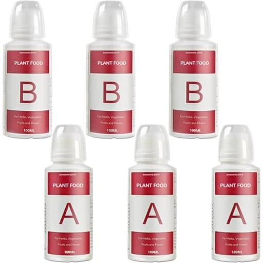 600ml Hydroponic Plant Food (6 Pack), Hydroponic Nutrients Fertilizer Supplies for Hydroponics Growing System, Compatible with AeroGarden and All Gardens, for Herbs Vegetables Flowers