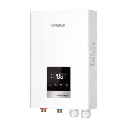 18kW Tankless Water Heater Electric, ORBEK Instant On Demand Hot Water Heater 240V, Up to 4.17 GPM, Supply for 2-3 Fixtures Simultaneously, within 1℉ Stable Temp, ETL Certified, Indoor Installation
