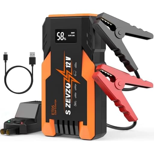 ET05 Jump Starter 3000A Portable Car Jump Starter Battery Pack (7.2L Gas/ 5.5L Diesel), 51.8Wh 12V Jump Box with USB Ports, LCD Display and 3 Modes Flashlight