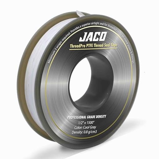 JACO ThreadPro High-Density Thread Seal Tape - 1/2" x 125 ft. (Mega Roll) | Professional PTFE Pipe Sealant | Plumbers Tape