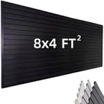 Slat Wall Paneling Garage Wall Organizer, Black Slatwall Panels 4'x8' Garage Tool Organizer Wall Mount Garage Slat Wall Storage Systems, Slat Board PVC Wall Panels Garage Storage Organization Product