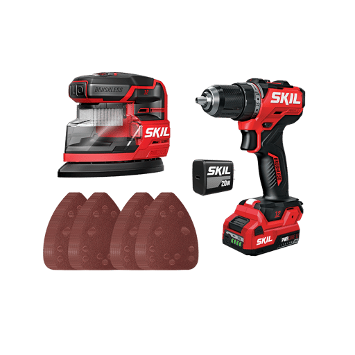 Brushless 12V Compact Drill Driver & Detail Sander Combo Kit