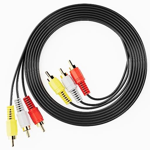 RCA Cables, 3RCA Cable Audio Video 24K Gold Plated Connecting Audio Video Components AV Male to Male Cable for Home Theater amp, Stereo Systems
