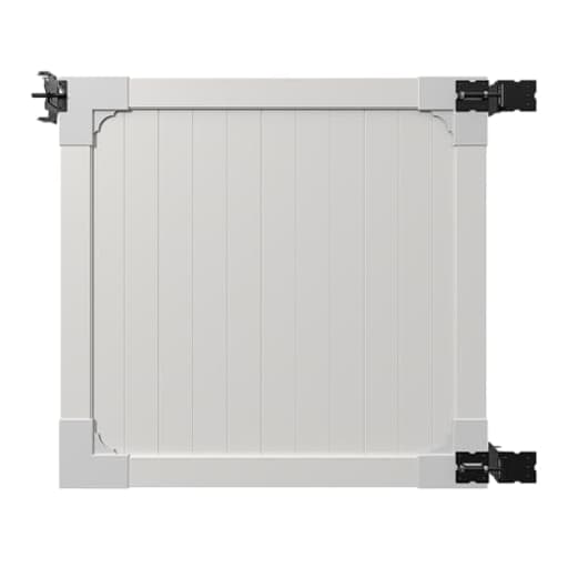 4ft H x 4ft W (1 Gate) No Dig WamBam Westport Gate Kit, White Vinyl Privacy Yard Fence Gate with Hardware Included for Westport Fence Kit, Durable Outdoor Gate for Yard or Garden, BL19106