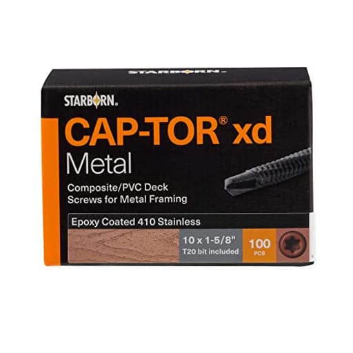 Starborn Cap | TOR xd #10 x 1-5/8" - Dark Slate Trim Head Deck Screws - Durable Stainless Steel Screws for Metal Framing, Rust-Resistant Stainless Deck Screws for Outdoor & Home Improvements
