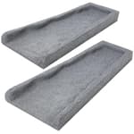 2 Pack Rubber Downspout Splash Block Rain Gutter Down Spout Drain Trays Gray