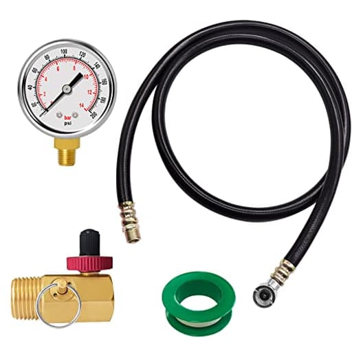 Air Tank Valve Kit with Gauge, Air Tank Repair Kit Come with 2" Pressure Gauge with 1/8"NPT, 4 Ft Air Hose with 1/4"NPT Connect and Brass Air Tank Manifold with 1/2" NPT to Air Tank…