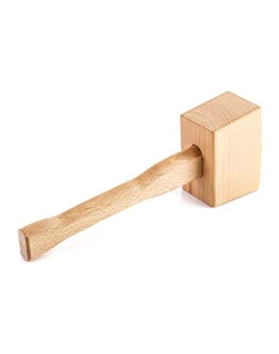 Wooden Mallet, 9.5" Manual Ice Hammer Mallet Beech Solid Carpenter Wood Hammer Woodworking Hand Tool